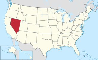 Map of Nevada highlighting its location in the United States