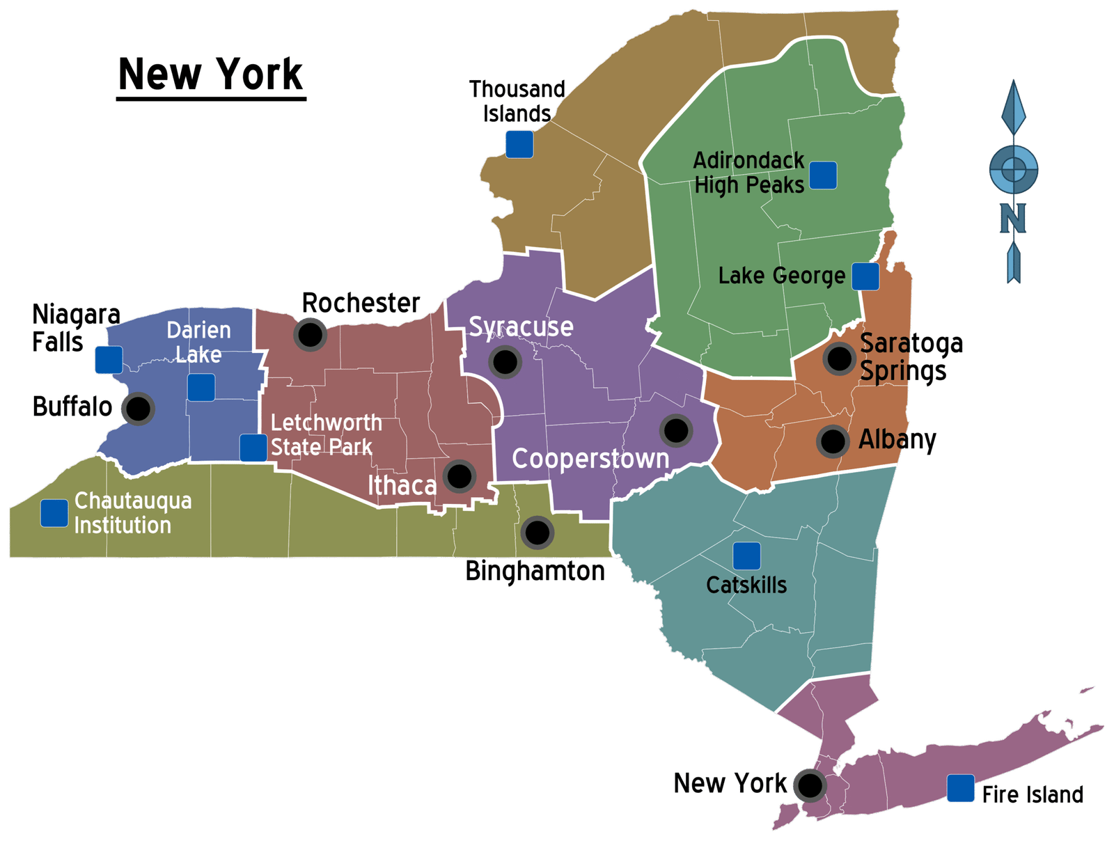 New York State Map with Paycheck Calculator Information
