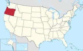 Map of Oregon highlighting state borders