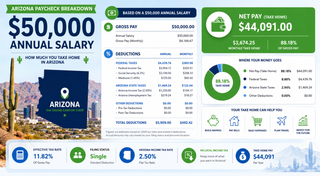 Salary After Tax in Arizona: 2026 Take-Home Pay Guide