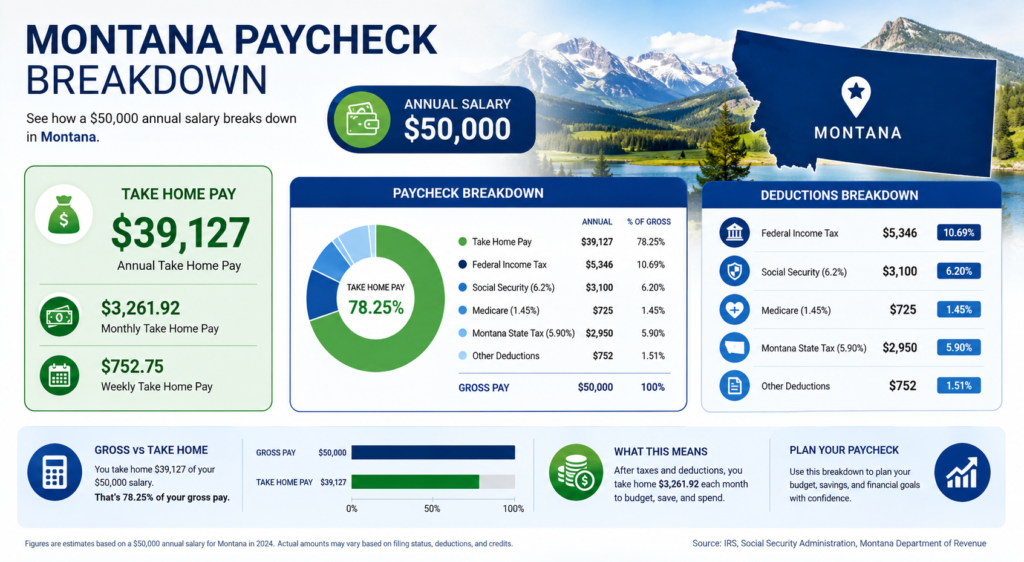 $50,000 Salary After Tax in Montana