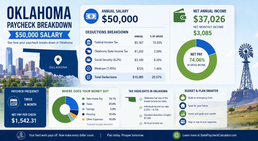 $50,000 Salary After Tax in Oklahoma