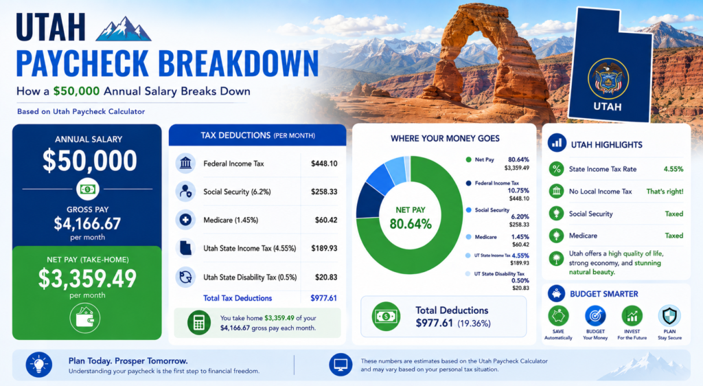 $50,000 Salary After Tax in Utah