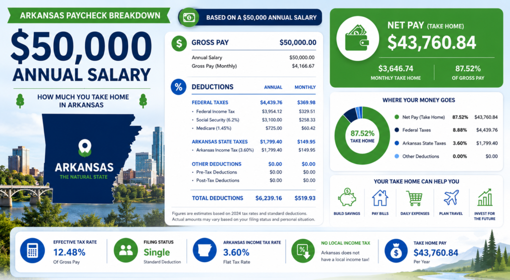 $50,000 salary in Arkansas
