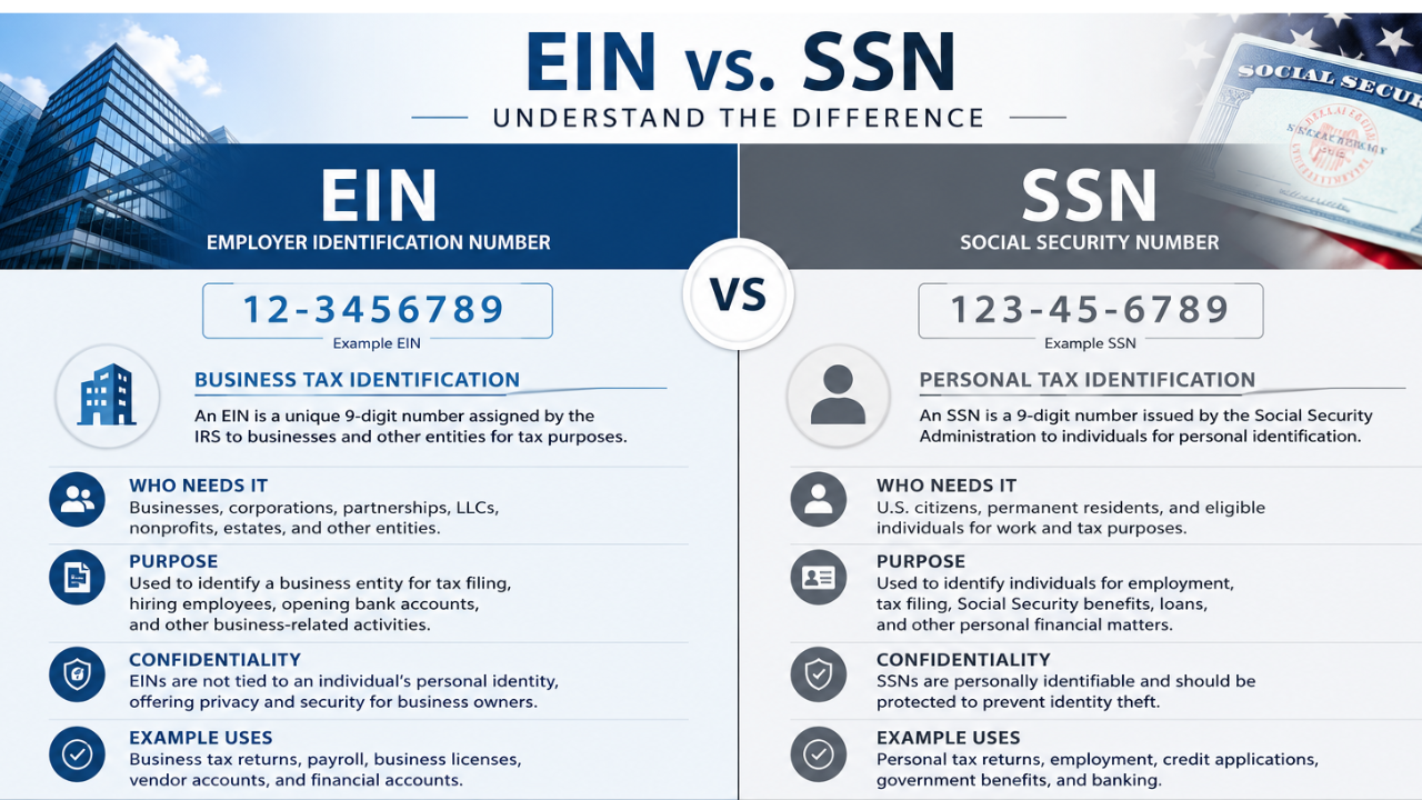 EIN vs SSN comparison