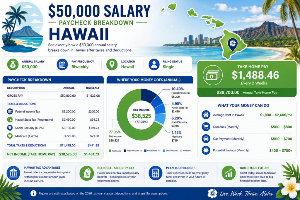 Hawaii $50,000 paycheck