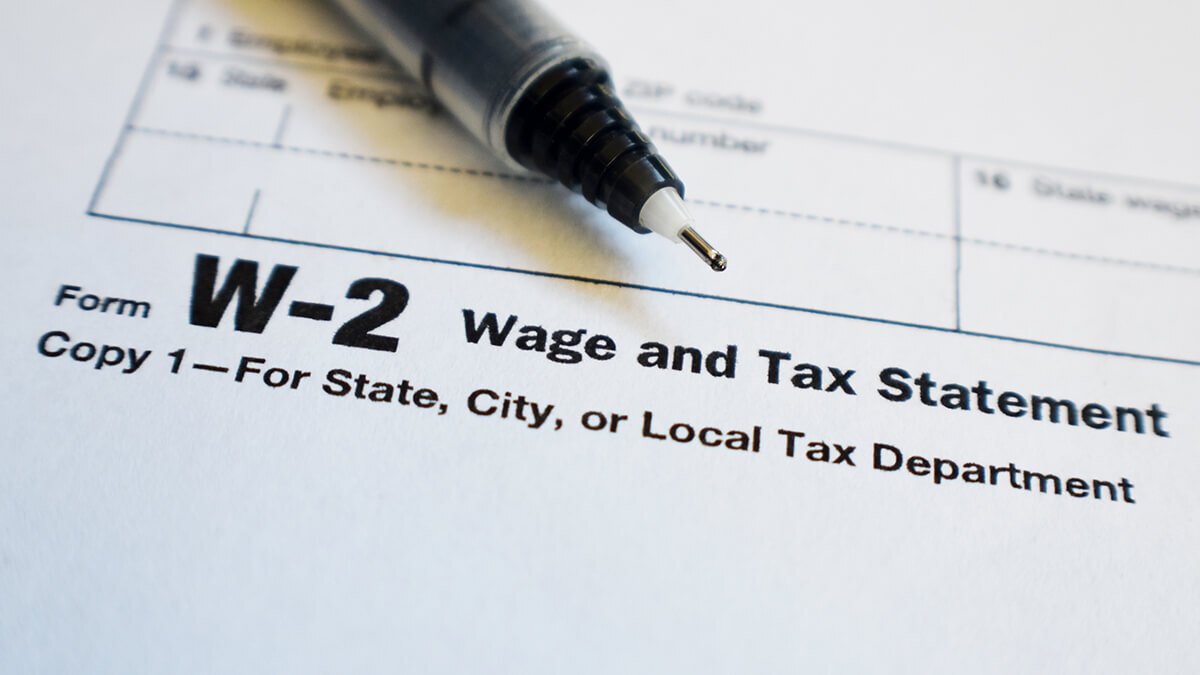 Example IRS Form W-2 showing boxes and tax details for 2026